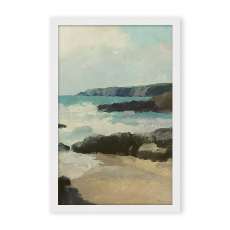 Coastal Retreat Rocky Beach, 48" H x 36" W x 2.375" D, Framed Canvas, White