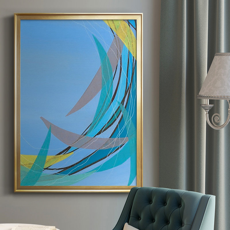 " Circulating Flow II ", 42.5" H x 30.5" W x 1" D, Gold Picture Frame