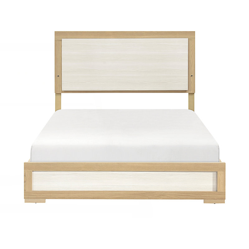 Contemporary Bed With LED Panel Headboard, Queen
