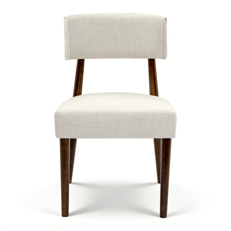 Chaise d'appoint rembourrée en bois massif, 4, Blanc, Bois espresso