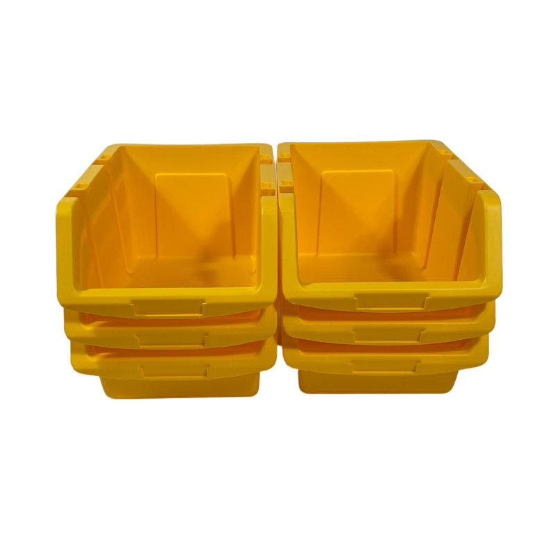 Ensemble de bacs empilables en plastique Henriha, Abricot