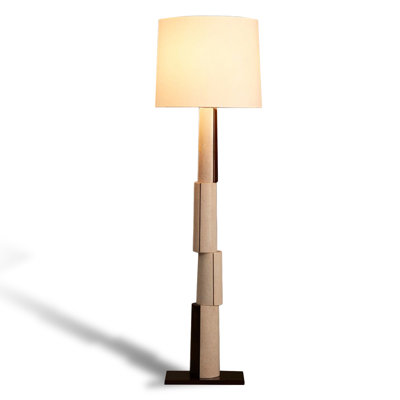 White+Beige-white+Black Fabrics+Leather+Metals Free Form Floor Lamps