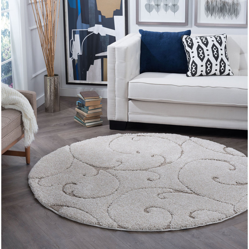 Tapis crème Edda, Rond 3 pi 11 po