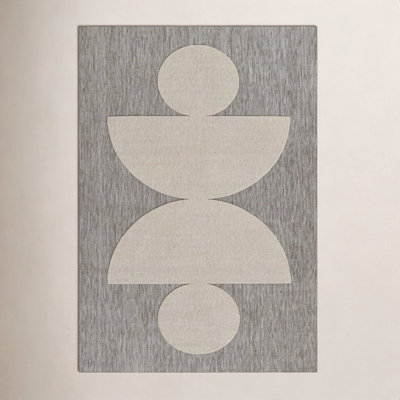 Tapis intérieur / extérieur gris Aseelah Vines
