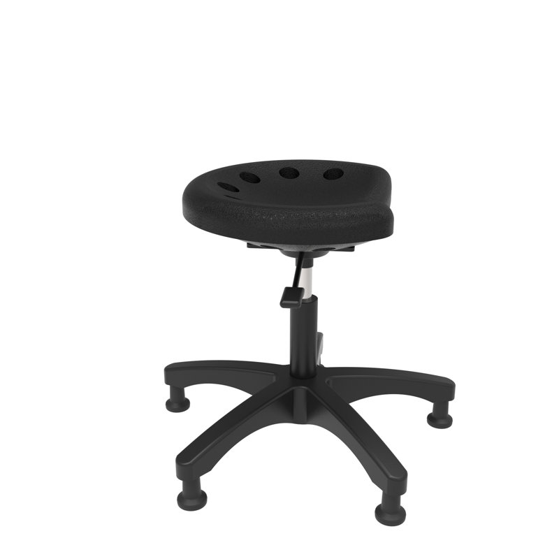 Tabouret de laboratoire, H 16,5 po x l 25 po x P 25 po, Noir, noir, noir, noir