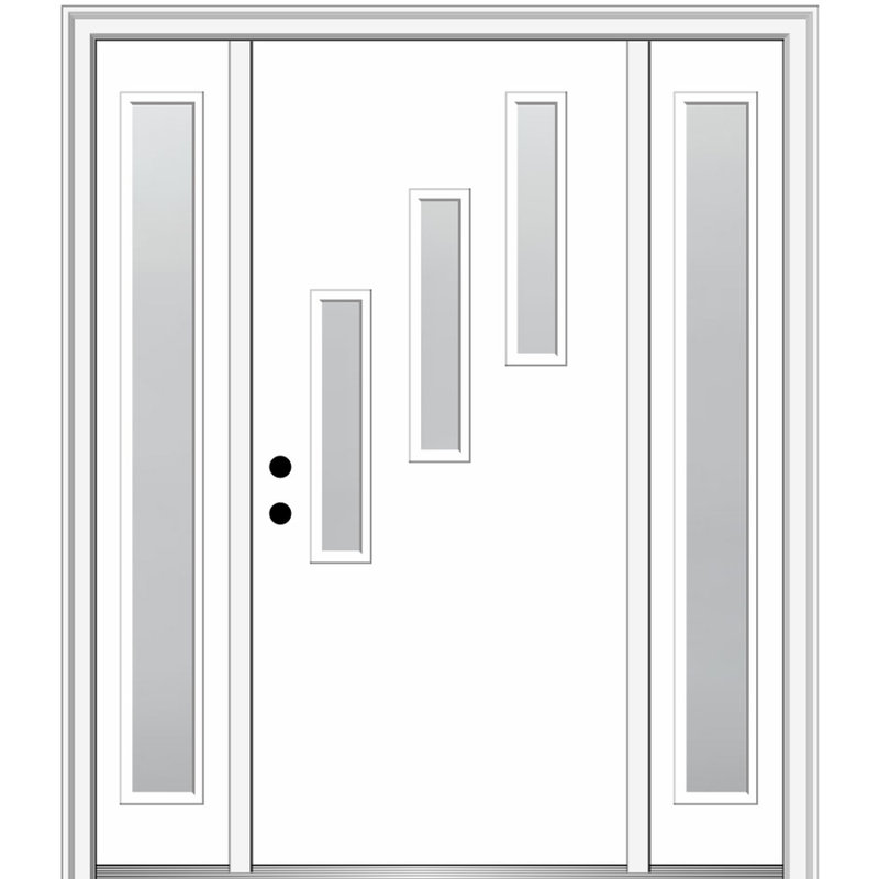 Portes d'entrée avant apprêtées apprêtées, Droite / vers l'intérieur, H 81,75 po x l 68,5 po x P 4,563 po, Gelé