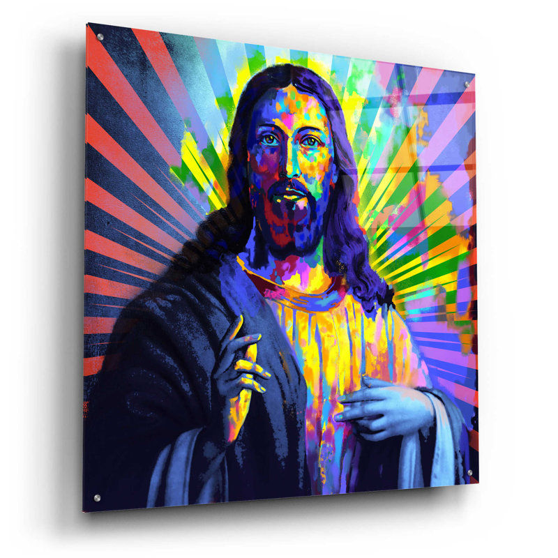 Colorful Christ Acrylic Glass Religious Wall Art