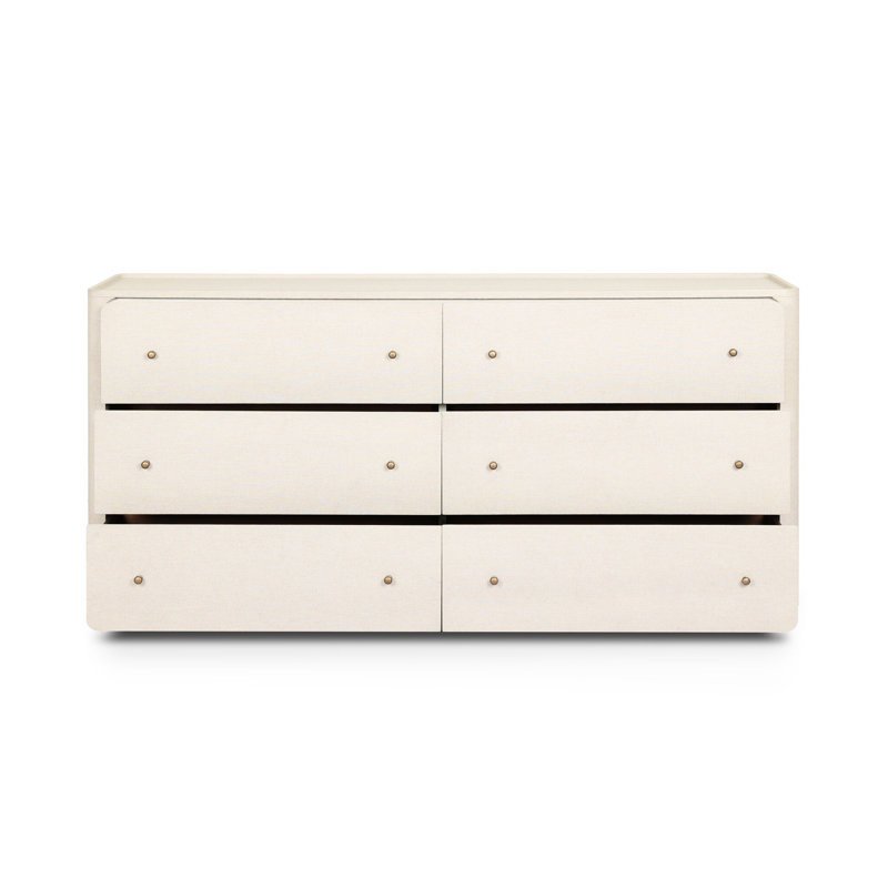 Paula 6 - Drawer Dresser, Beige Painted Linen