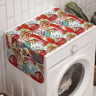 East Urban Home Botanical Washing Machine Organizer Pack of 2 47" x 18.5" Multicolor