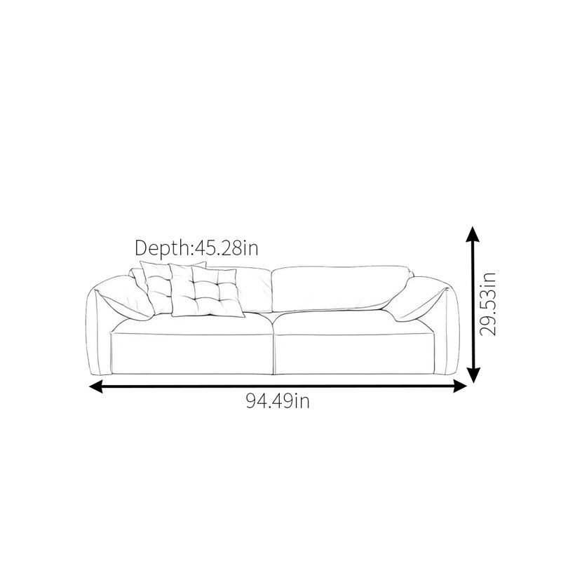 Canapé Elephant Ears, 2, H 29,53 po x l 94,49 po x P 45,28 po