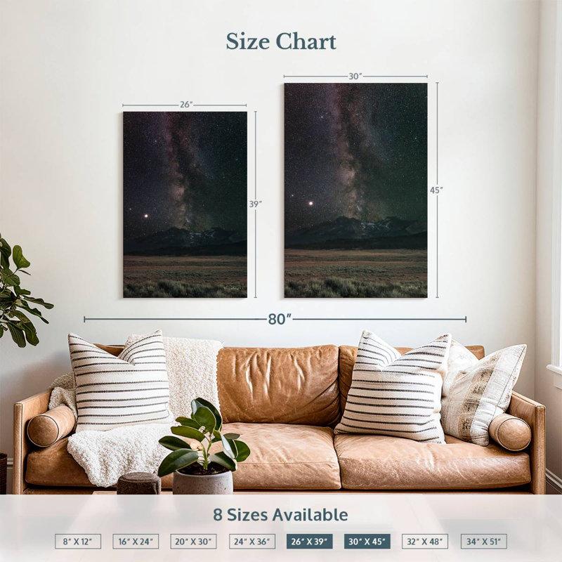 Oberle Milky Way In Sawtooth Mountains, 39" H x 26" W