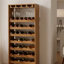 Support à vin Sana, 7 niveaux avec 4 supports et verres à pied, chêne brun, 48 pouces-123764830