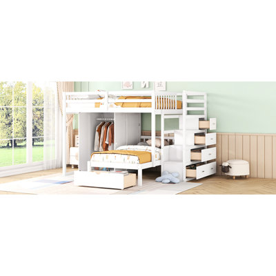 Lit superposé avec tiroirs et garde-robe Space