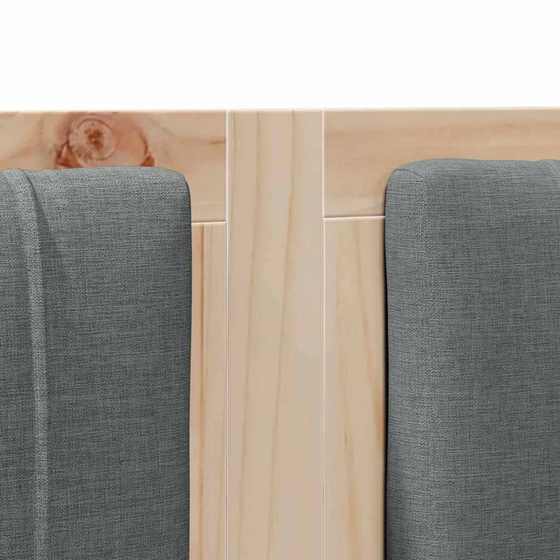 Solid Wood Headboard, EU Double - 140 x 200 cm, Brown, Dark Grey