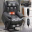 Fauteuil inclinable à deux moteurs gris Leatherair-1376174130