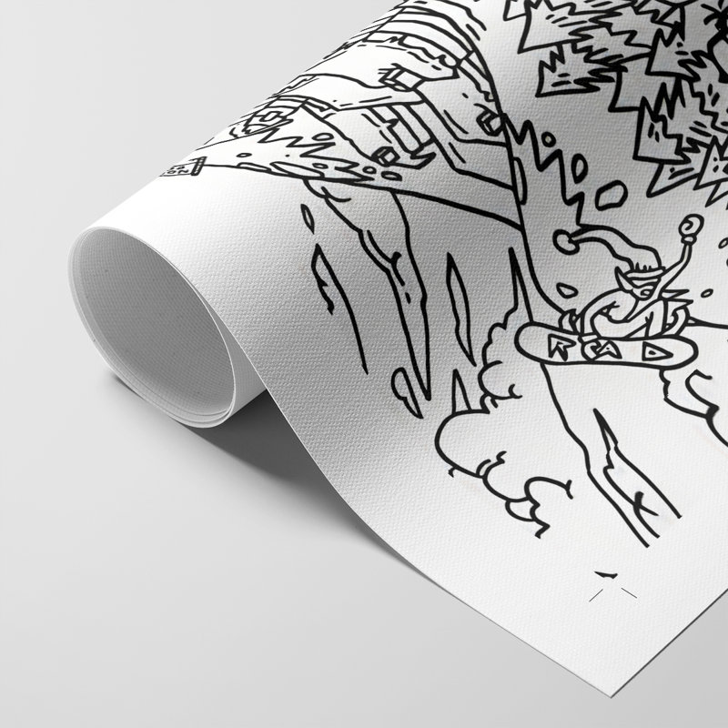 «Snowboard Santa», impression sur toile seulement - non encadrée, H 36 po x l 24 po