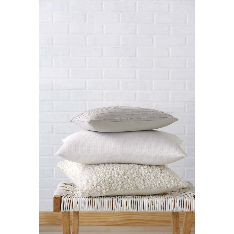 Small Gray Cotton Applique Decorative Throw Pillow