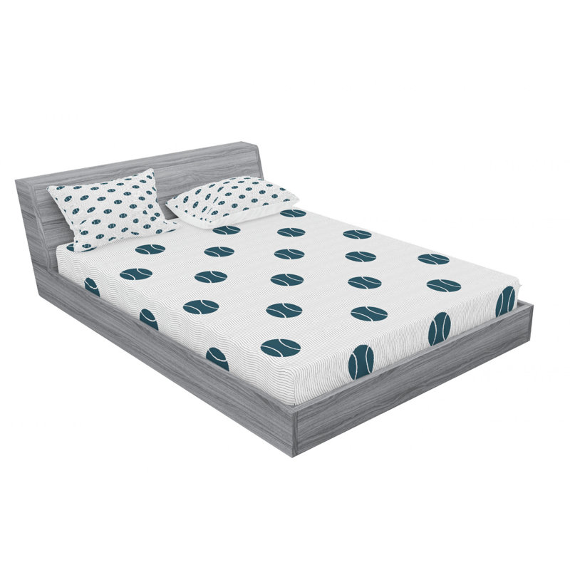 Baseball Microfiber Sheet Set, Queen Sheet Set with Fitted Sheet