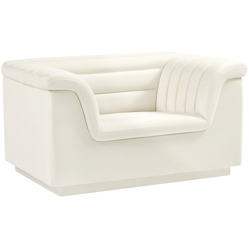Fauteuil Hoshi, Velours crème