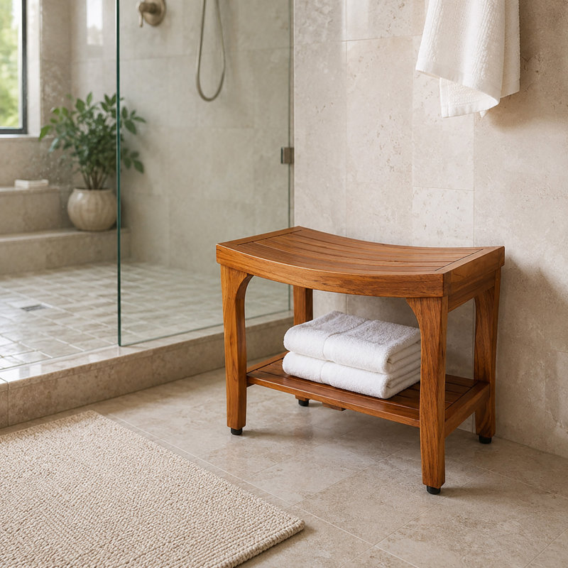 Grayson Teak shower bench