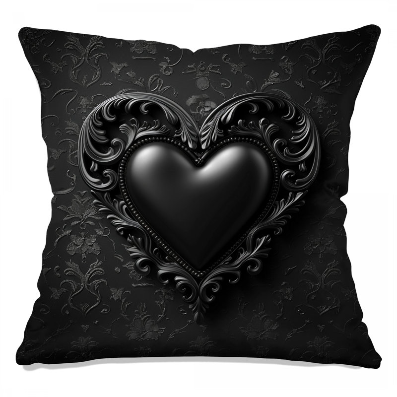 Coussin décoratif cœur, coussins décoratifs double face, 20 po x 20 po