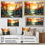 Pin, coucher de soleil brillant II - Pin, art mural-619233675-619233680