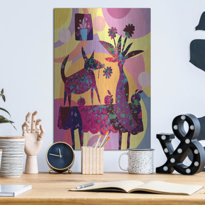 Art mural en métal Winston Porter «Still Life With Dog And Fruits» par Holly McGee