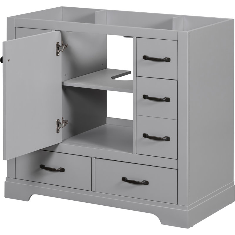 Armoire de salle de bain Modern, Gris, Noir