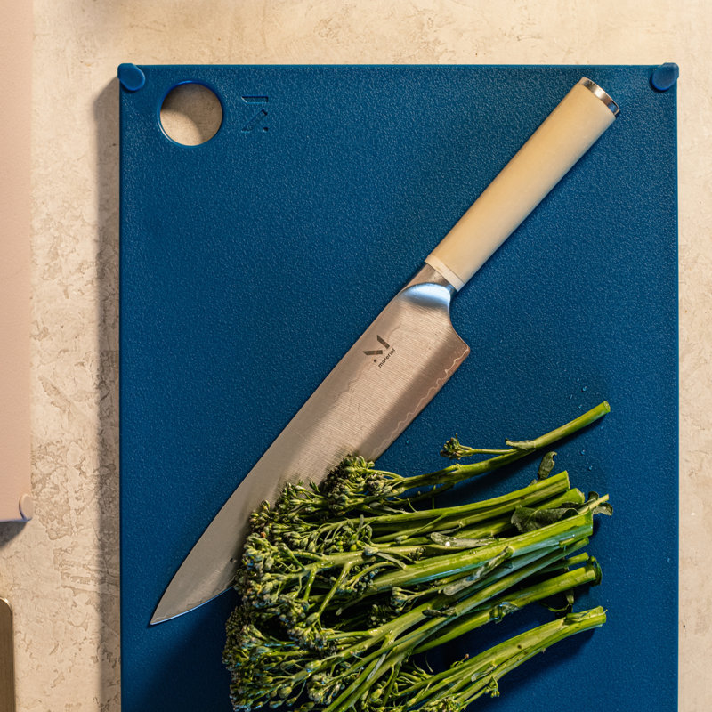 Blue Rectangular BPA-Free Plastic Cutting Board with Silicone Corners