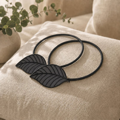 Ensemble de deux attaches magnétiques - Motif de feuille élégant en résine - Accessoires fonctionnels pour rideaux et rideaux