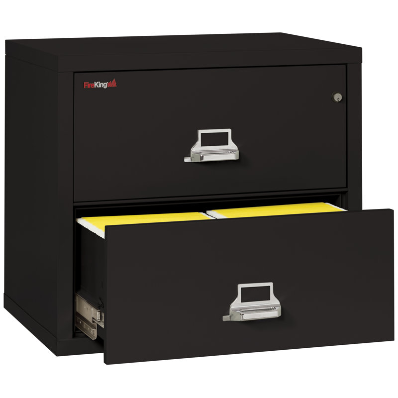 Fireproof 2 - Drawer File Cabinet, Black, Key Lock