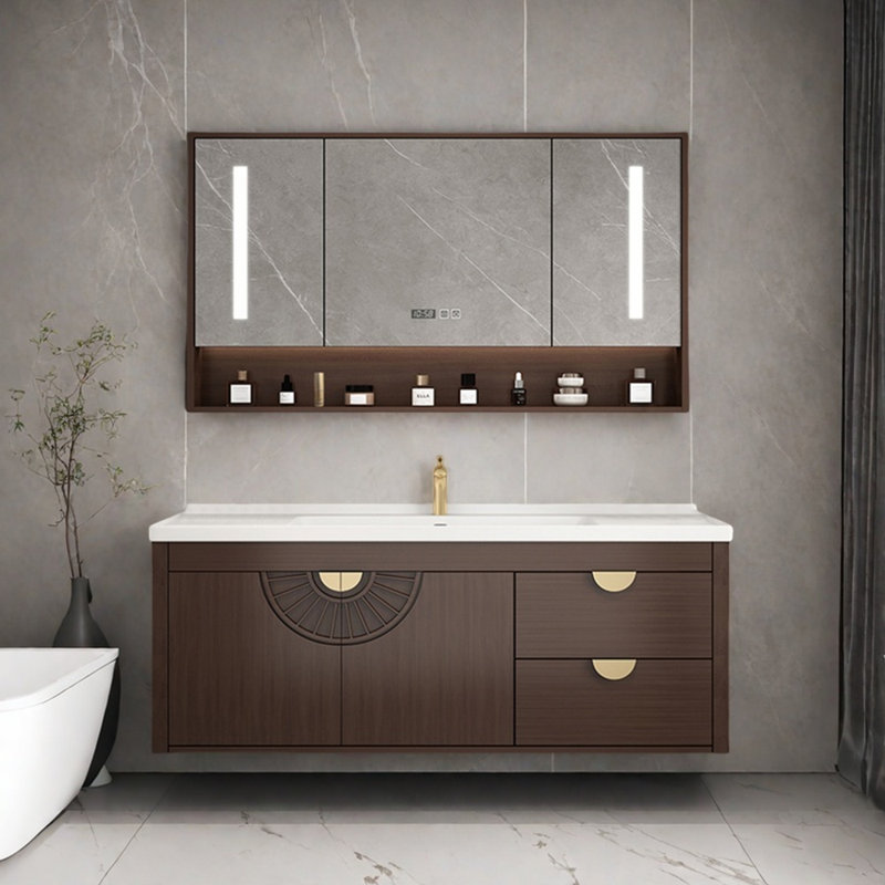Armoire de salle de bain haut de gamme de style rétro et simple