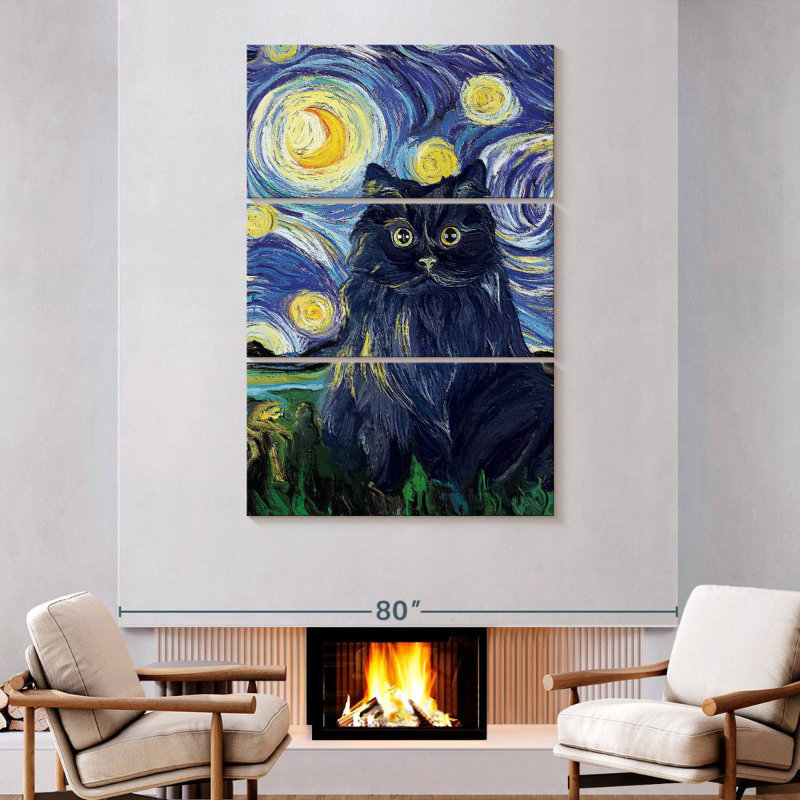 Chat noir Brampt, H 74 po x l 48 po