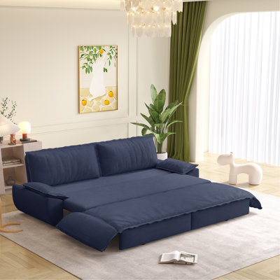 Queen Pull Out Sofa Bed,3-In-1 Convertible Sleeper Sofa,Multi-Functional Corduroy Loveseat Bed