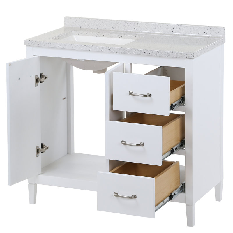 Ferree 36.5'' Single Bathroom Vanity with Cultured Marble Top