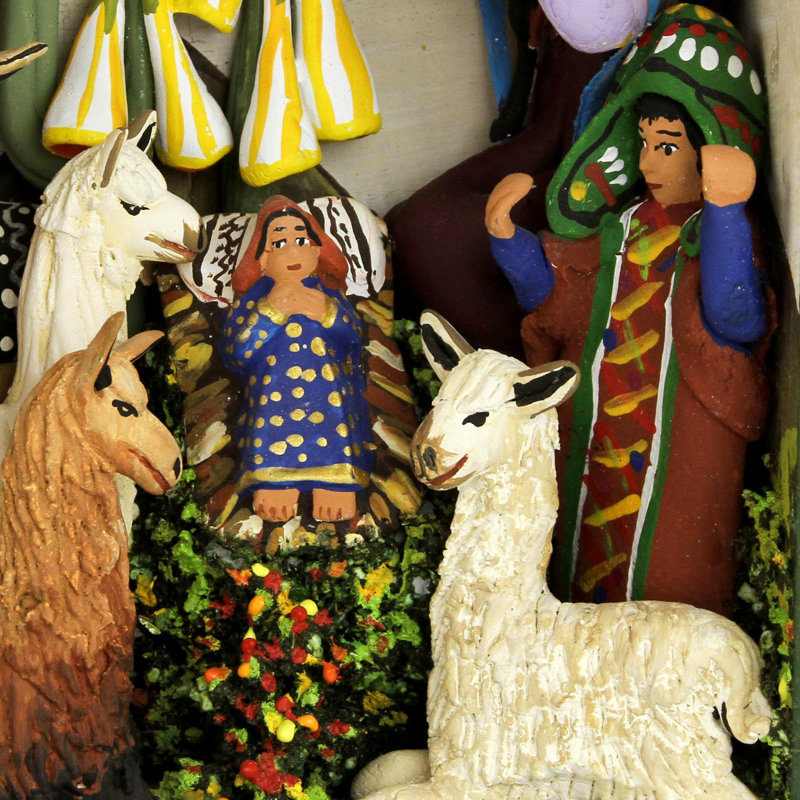 Crèche de Noël andine fabriquée à la main