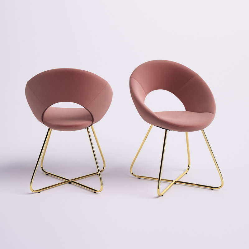 Lunabelle Velvet Accent Chair, Pink Velvet