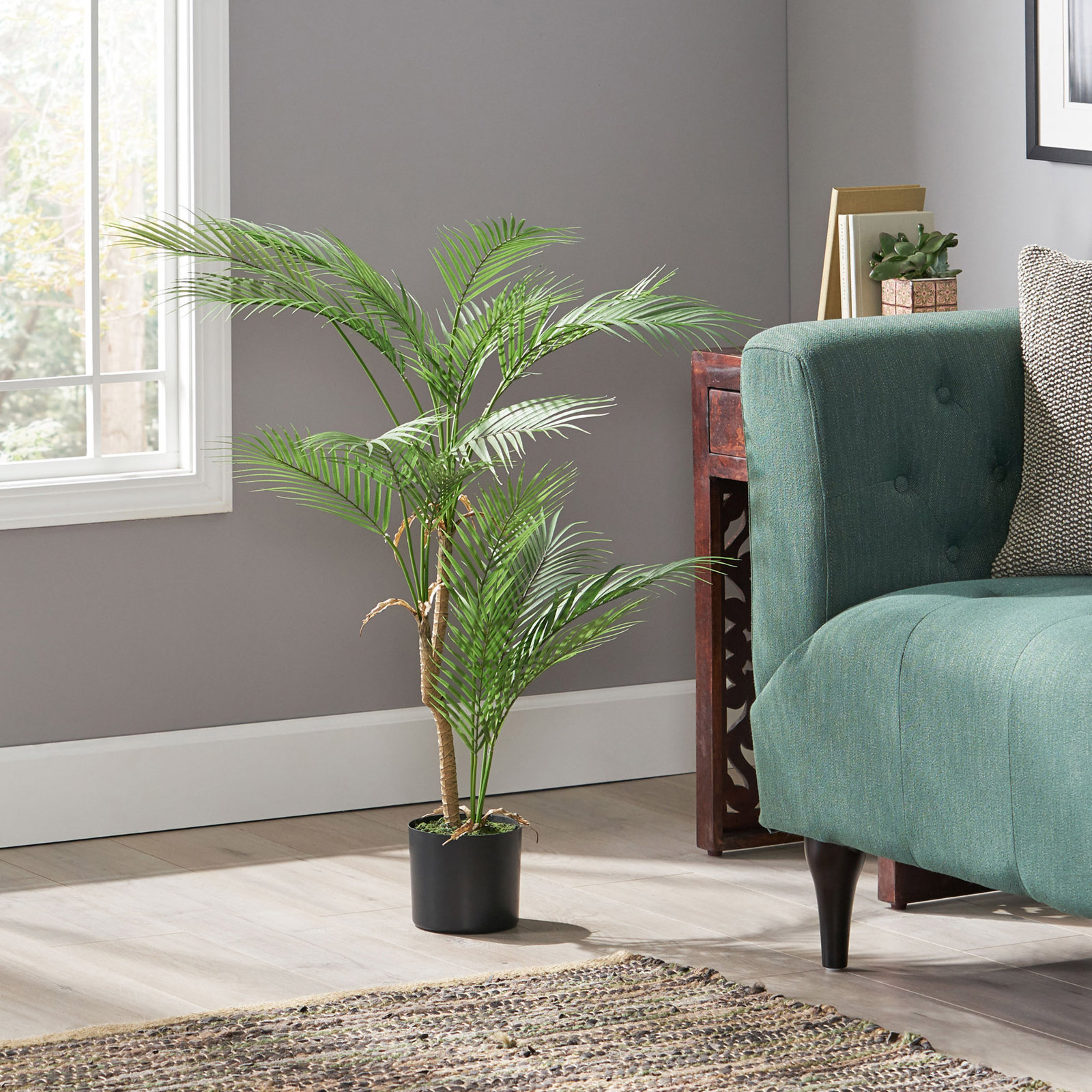 Palm Tree in Pot, 40" H x 30.75 " W x 30.75" D