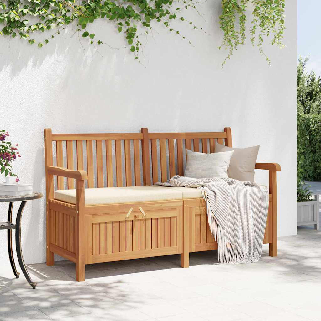 Garden Storage Bench Brown 150 X 60 X 90 Cm Solid Teak Wood