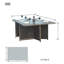 Square Metal Outdoor Dining Table With Umbrella Hole , 125cm cm W 125cm cm D