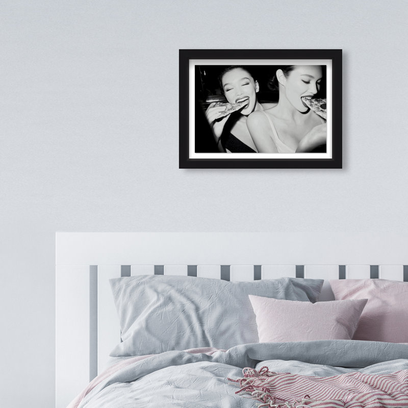 Midnight Mozzarella Shadowbox Food & Beverages Print by Oliver Gal, Black Frame, 15 x 10, 17.5"H x 25.5"W, Black Shadowbox