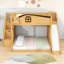Lit superposé simple au-dessus de double avec glissière, garde-robe et escalier de rangement-1381443021