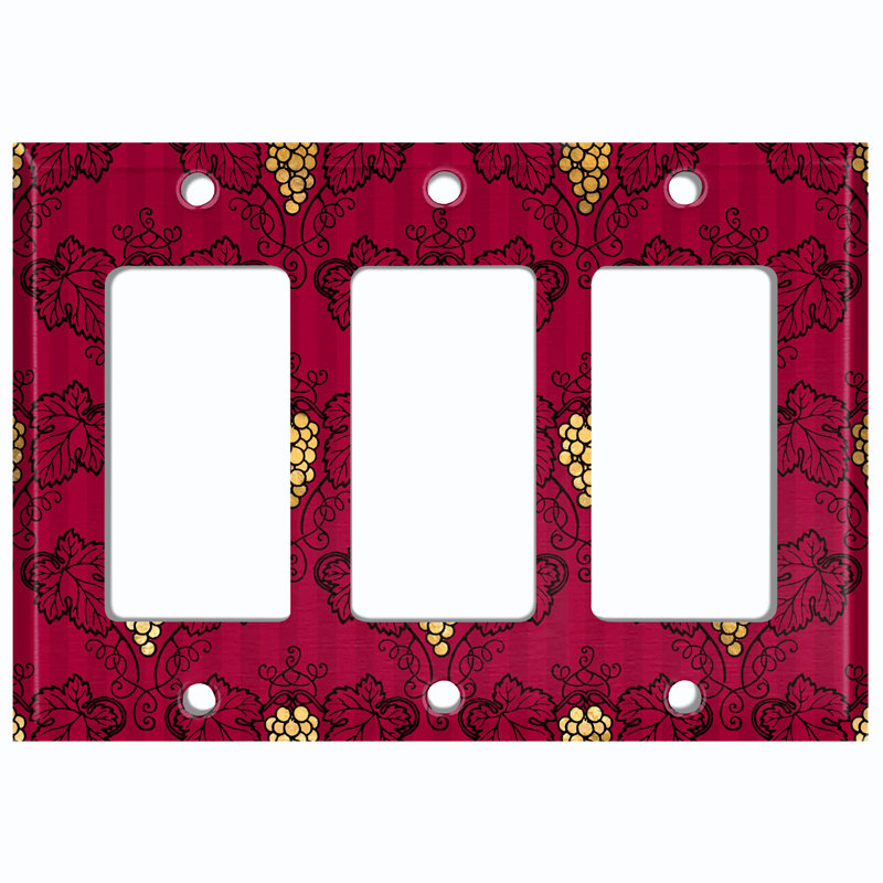 Patterned 3 - Gang Toggle Light Switch Standard Wall Plate
