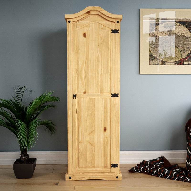 Harold Solid Wood Wardrobe, 178cm H x 57cm W x 50cm D