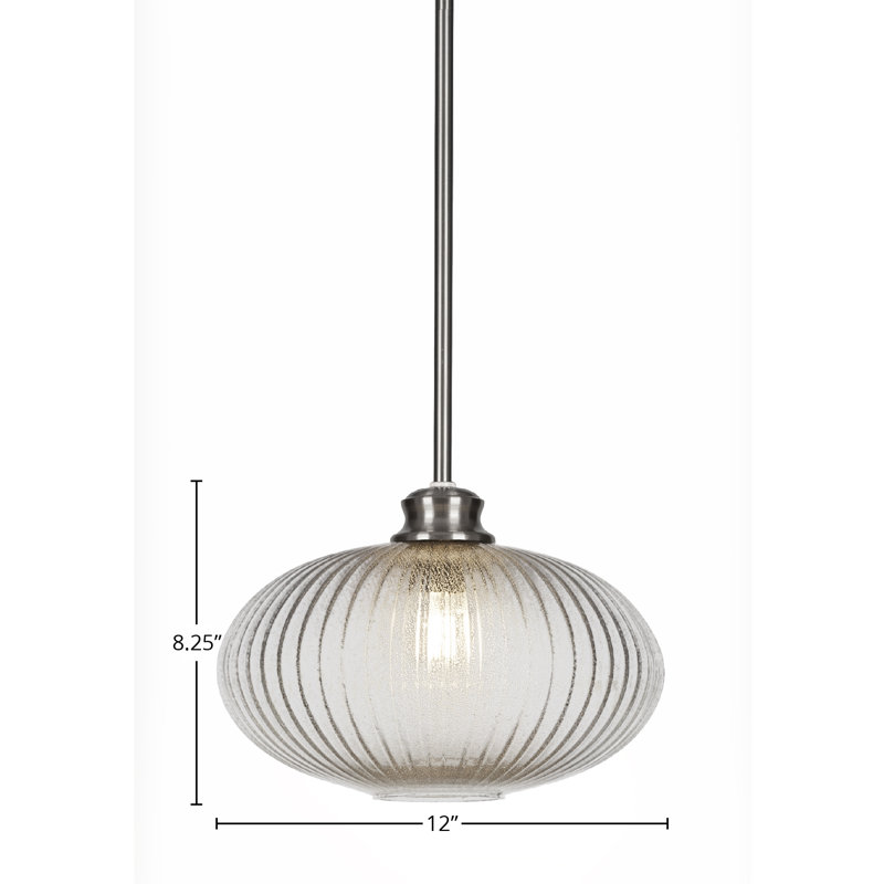 Luminaire suspendu à chaîne Carina, Nickel brossé, H 8,25 po x l 12 po x P 12 po