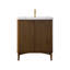 Ensemble de meuble-lavabo autoportant simple 30 po en brume de noyer avec plateau en pierre d'ingénierie Tavoleto Tavoleto-94514450-94514451