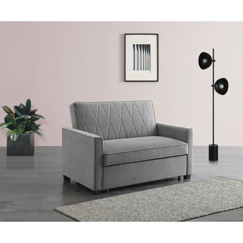Gwendolynne 2 Seater Chenille Sofa Bed, Peppered Grey