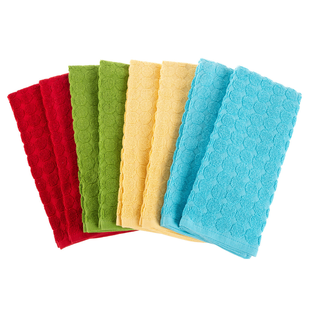 Ladedra Kitchen Towel Set - Pack of 8 Absorbent 100% Cotton Hand Towel - Dishtowels for Drying (Set of 8) Dakota Fields