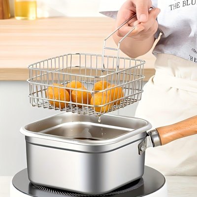 Houshery Fryer Pot 3L Stainless Steel Pot Set