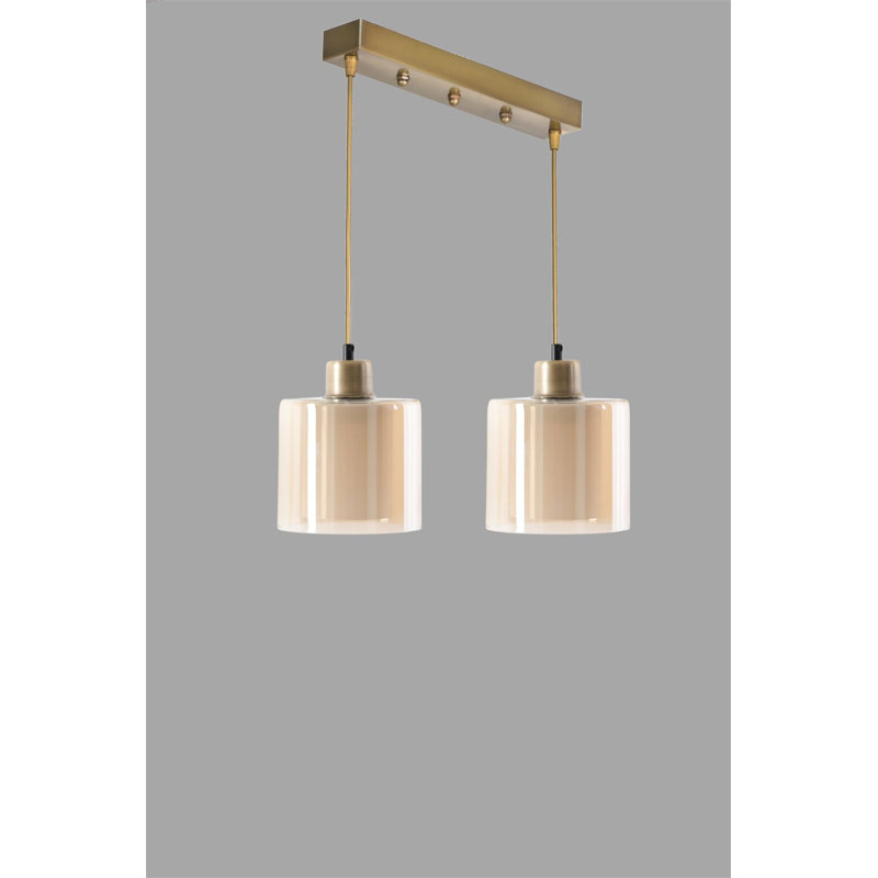Lustre scandinave élégant, finition cuivre, 17,7 po x 5,5 po | 100% métal, hauteur réglable, douille E27 de 40 W maximum | Peinture séchée au four et revêtement dégringolé | Parfait pour les espaces de décoration et de salle à manger glamour